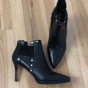 Karl Lagerfeld Black Studded Heeled Boots